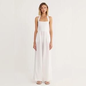 NWT Rumer Freya White Wide Leg Jumpsuit